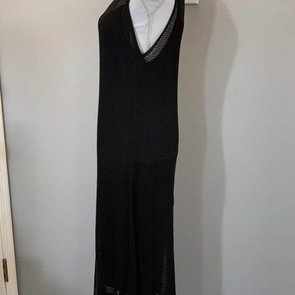 Eileen Fisher Black Midi Tank Slip Dress Overlay - Picture 2 of 8